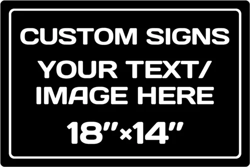 Vista 49 de Letreros metálicos personalizados de aluminio resistentes a la intemperie, texto e imagen personalizados, varios tamaños, peligro, jardín, puerta
