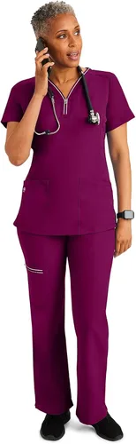 Vista 3 de Healing Hands Pantalones quirúrgicos para mujer, 6 bolsillos, HH360 9151, Nisha, cintura con cordón, diseño atlético de primera calidad