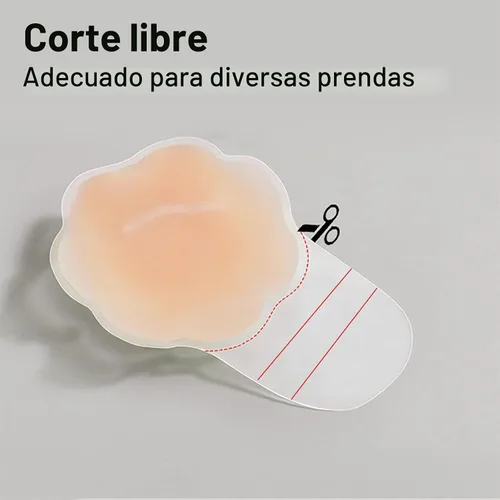 Vista 5 de Dealswin Cubiertas sin pezones de 5.1 pulgadas de silicona reutilizables para levantamiento de senos para copa A-D Beige