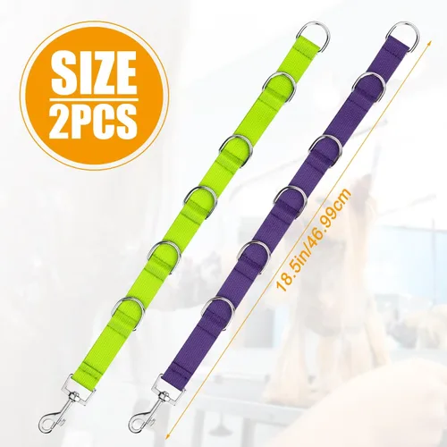 Vista 2 de PEUTIER 2 extensores de aseo para perros, de nailon de liberación rápida, correas ajustables para la mesa de aseo de perros, correas de mesa
