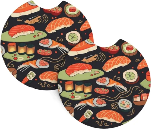 Vista 13 de Portavasos para automóvil con estampado de gato Galaxy para portavasos universales antideslizantes, paquete de 2 soportes para tazas, almohadilla