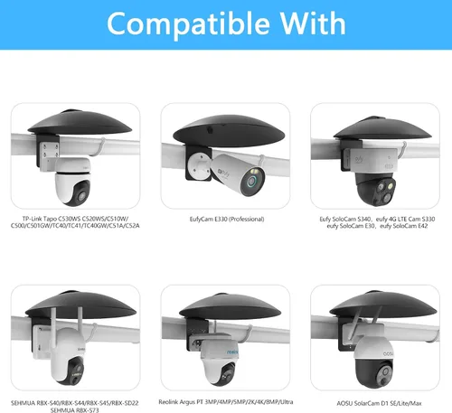 Vista 3 de HOLACA Cubierta universal para cámara PTZ y cubierta de sombra de lluvia solar para cámaras de seguridad AOSU ANSQUE Eufy SEHMUA Tapo Cinnado