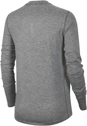 Vista 2 de Nike Dri-FIT Element - Camiseta de manga larga para correr con cuello redondo para mujer (as1, Alpha, m, regular, regular, gris ahumado Plata, MD)
