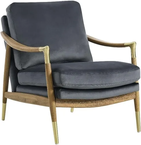 Vista 12 de Modway Langford - Sillón de terciopelo resistente a las manchas, silla de terciopelo moderna de mediados de siglo con marco de madera, silla