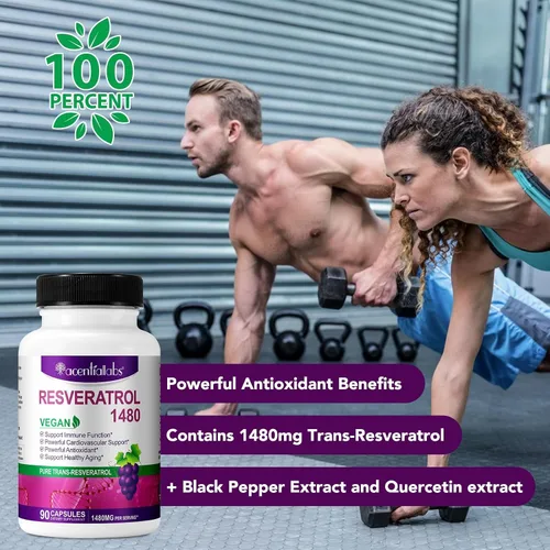 Vista 6 de Resveratrol 100% natural – 1480 mg por porción, 90 cápsulas vegetales, 99% puro Trans-Resveratrol, antioxidante para un envejecimiento saludable