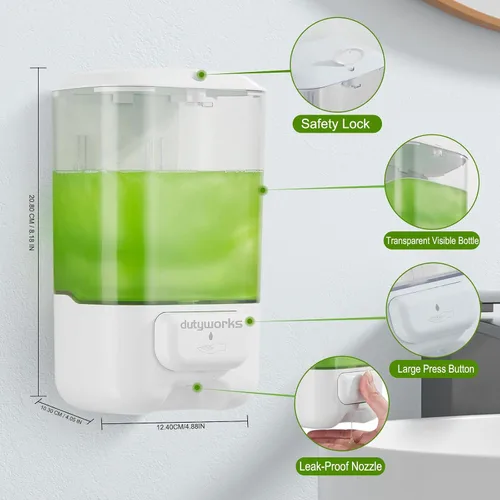 Vista 2 de Dispensador manual de jabón de manos para montaje en pared: dispensador de jabón líquido de 33.8 oz para contenedores de gel de cocina - Baño