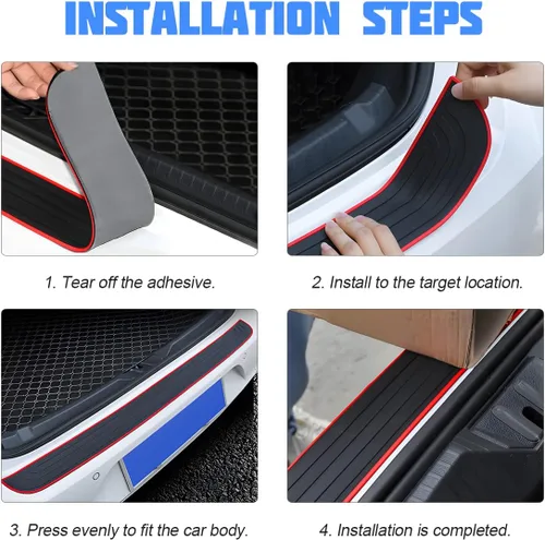 Vista 3 de XINLIYA - Protector de Guardabarros Trasero para Coche, Protector Universal de Goma Resistente a Arañazos y Antideslizante para Puerta del Maletero