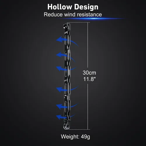 Vista 5 de HSU Brazo de extensión para GoPro, soporte de brazo de extensión de palo de casco de poste de aluminio