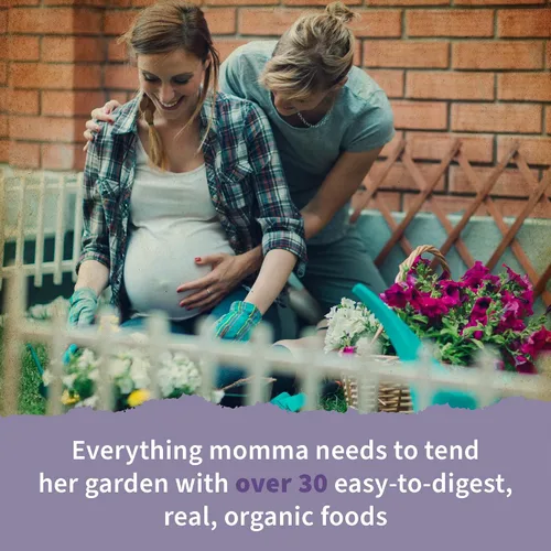 Vista 3 de Garden of Life Organics Multivitamínico prenatal para mujer con vitamina D3, B6, B12, C y hierro, folato para energía y desarrollo fetal saludable