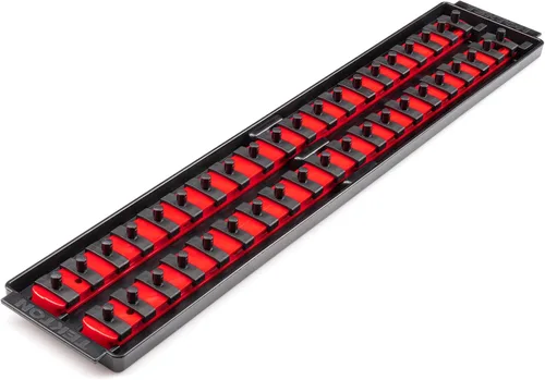 Vista 9 de TEKTON guía de llaves de 1/4 pulgadas x riel de 20.3 cm, 13 clips (rojo) OSR01113 Fabricado en EE. UU