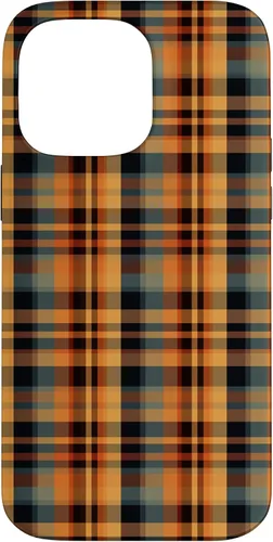 Vista 21 de Plaid Orange Brown Fall Harvest Muted Colors Print Pattern Case for iPhone 17