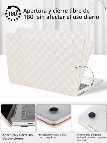 Vista 5 de Seorsok - Funda compatible con MacBook Air de 13 pulgadas 2022 2021 2020 2019 2018 versión A1932 A2179 M1 A2337 Touch ID, elegante carcasa rígida