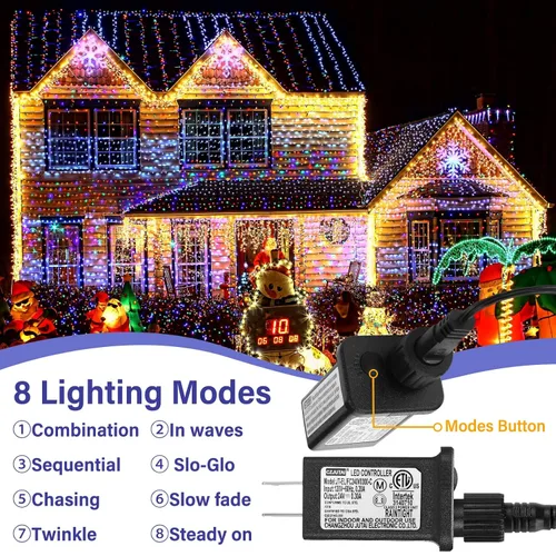 Vista 5 de 2 Piezas Fuente de Alimentación Clase 2 con 2 Cables de Extensión Transformador LED de Repuesto para Luces de Cadena de Navidad Controlador LED IP44