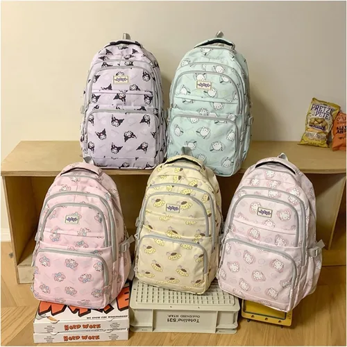 Vista 7 de Roffatide Anime Kuromi - Mochila casual de gran capacidad con estampado de anime para portátil, mochila para viajes, senderismo, mochila