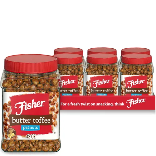 Vista 10 de Fisher Snack Butter Toffee Cacahuetes, 5.5 onzas (paquete de 6), sin colores ni sabores artificiales