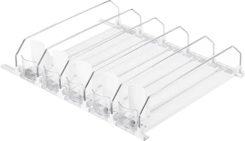 Vista 11 de uxcell Organizador de latas de soda para refrigerador, organizador de bebidas autoempujable para refrigerador, dispensador de bebidas ajustable