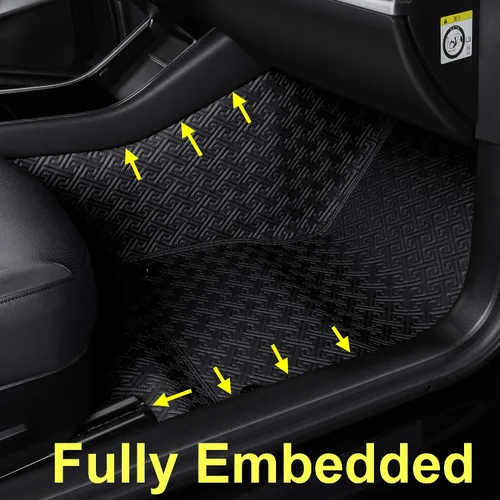 Vista 2 de Revestimiento de suelo apto para Tesla Modelo 3 2017-2023, totalmente integrado, personalizado, sin borde, manta para el maletero, 2 capas Negro