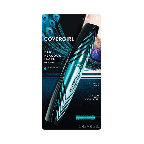 Vista 3 de COVERGIRL Máscara impermeable con diseño de pavo real, negro extremo, 0.3 onzas (el embalaje puede variar)