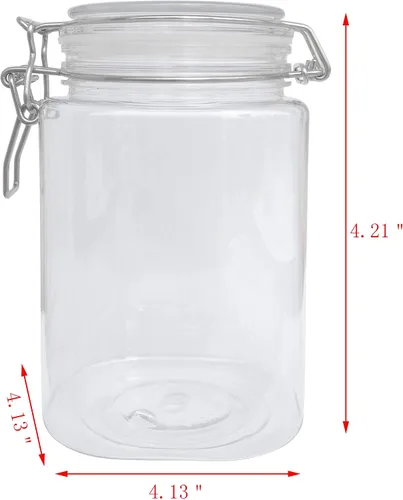Vista 2 de FixtureDisplays® Cierre de alambre PET Jar 42.3 fl oz Spice Jar Seal Pintura Aceite Almacenamiento Tarro Contenedor Cerradura 18615-1250ML-SNL