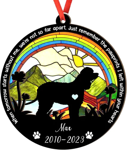 Vista 110 de Adorno personalizado para atrapasoles de sabueso afgano, adorno de Navidad de sabueso afgano, regalo para perro amante, sabueso afgano conmemorativo
