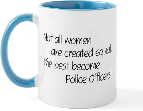 Vista 48 de CafePress Taza de café de cerámica de 11 oz (11.0 fl oz) de Police Mom