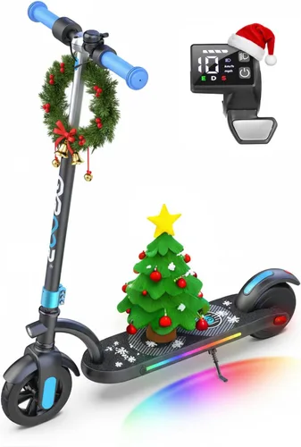 Vista 8 de Gyroor H40 Kids Electric Scooter, 180W Motor, Up to 10 MPH, LED Display & Colorful Lights, Adjustable Height, for Boys & Girls Ages 8-12, Great Azul