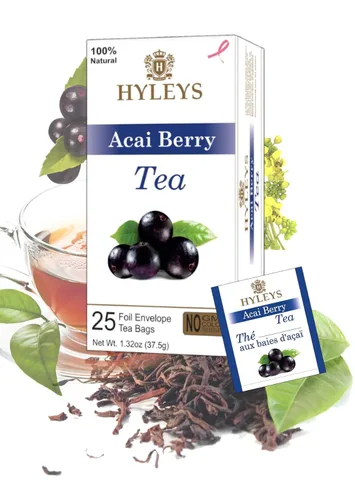 Vista 11 de Hyleys Dieter's Tea con sabor a bayas de acai – 14 bolsas de té – Té adelgazante para adelgazar y limpiar desintoxicante