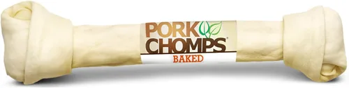 Vista 8 de Pork Chomps Masticables de piel de cerdo asada para perros, nudos de 6 pulgadas, 6