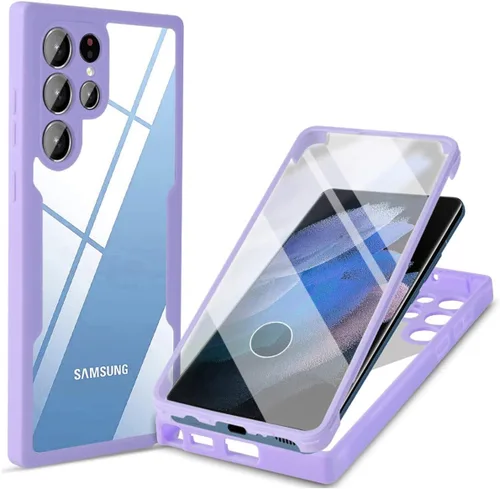 Vista 9 de CCSamll - Carcasa para Samsung Galaxy S21 Ultra con protector de pantalla QC, color negro Clear Slim Shockproof Soft TPU Bumper, Full Body