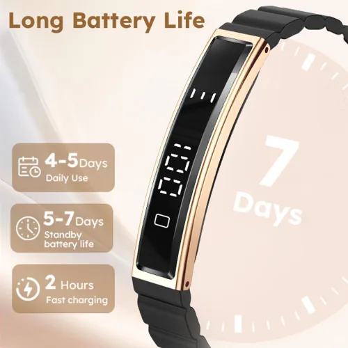 Vista 9 de Pulsera inteligente de fitness, monitor de ritmo cardíaco, monitor de actividad del sueño, contador de pasos, calorías, podómetro, impermeable