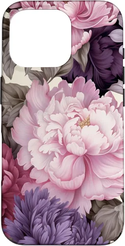 Vista 20 de Elegant Blush Pink And Purple Vintage Floral Rose And Peony Case for iPhone 16