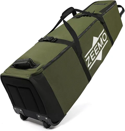 Vista 9 de ZEEMO Bolsa de viaje de golf, funda protectora completamente abierta y aprobada por aerolíneas con ruedas para clubes, carrito y bolsa de soporte