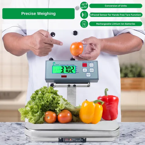 Vista 5 de Báscula de alimentos certificada NSF de 25 libras x 0.005 libras con control de porciones con tara infrarroja inalámbrica