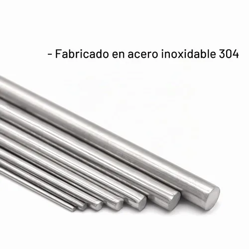 Vista 3 de Varilla redonda de acero inoxidable 304 de 0.118 in x 11.811 in, varillas de eje sólido de metal, barra de torno para manualidades