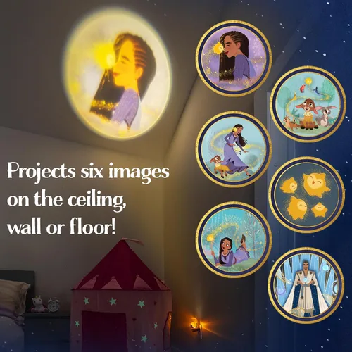 Vista 4 de Projectables Disney Wish Luz Nocturna LED Enchufable con Proyector de Anochecer a Amanecer Ideal para Niños Niñas Bebés Habitación del Bebé Sala