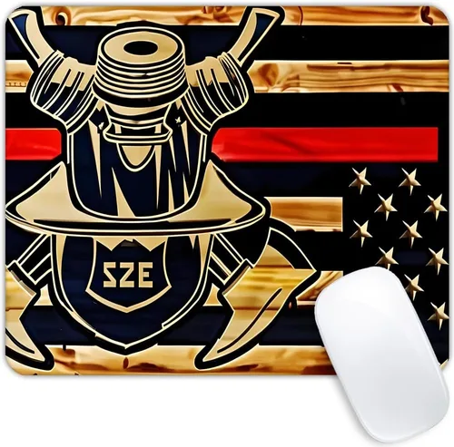 Vista 29 de Alfombrilla de mouse personalizada con la bandera estadounidense vintage 1776, base de goma antideslizante, para computadoras, laptop, oficina