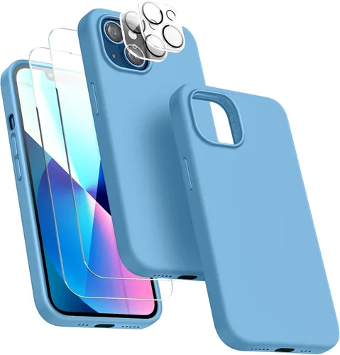 Vista 16 de Dssairo Funda 5 en 1 Diseñada para iPhone 13, con Paquete de 2 Protectores de Pantalla, Paquete de 2 Protectores de Lente de Cámara, Funda Verde