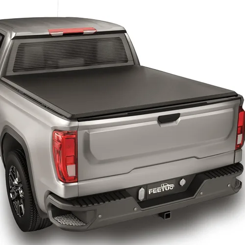 Vista 7 de HTL - Cubierta rígida de tres pliegues para Chevy Silverado/GMC Sierra 1500 2019-2026 con caja de camioneta de 5.8 pies (69 pulgadas),