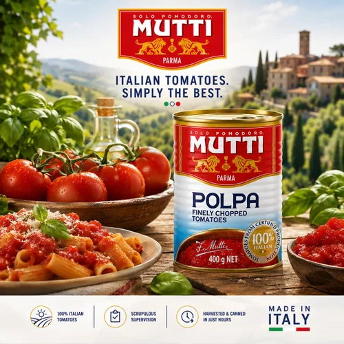 Vista 8 de Mutti Tomates triturados (Polpa), 14 onzas, 1 paquete, marca de tomates #1 de Italia, sabor fresco para cocinar, tomates enlatados, aptos