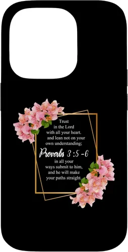 Vista 17 de iPhone 12 Pro Max Proverbios 3:5-6 Versículo de la Biblia Religioso Cristiano Hombres y Mujeres Caso