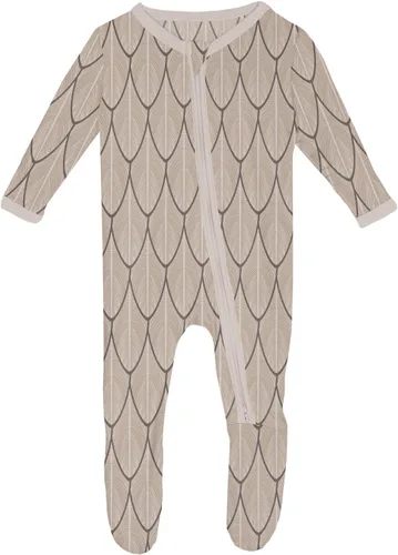 Vista 132 de KicKee Baby & Toddler - Pijama de viscosa ultrasuave de bambú con patas abatibles y puños