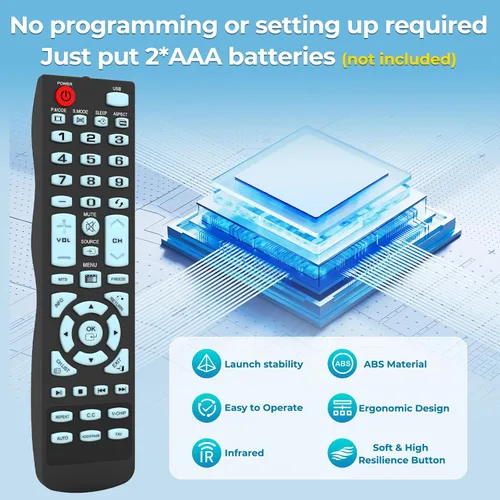 Vista 4 de Elemento de control remoto universal TV compatible con todos los elementos LCD LED TV - No requiere programación