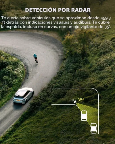 Vista 4 de MagicShine SEEMEE R300 - Luz trasera de radar para bicicleta con detección inteligente de visión trasera, gran angular de 270 ° que aumenta