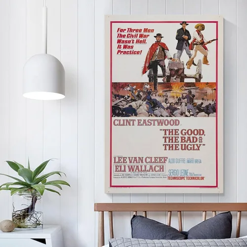 Vista 5 de QMena Póster retro de The Good The Bad And The Fey, póster impreso de alta definición y pósteres de arte de pared impresos en lienzo que se utilizan