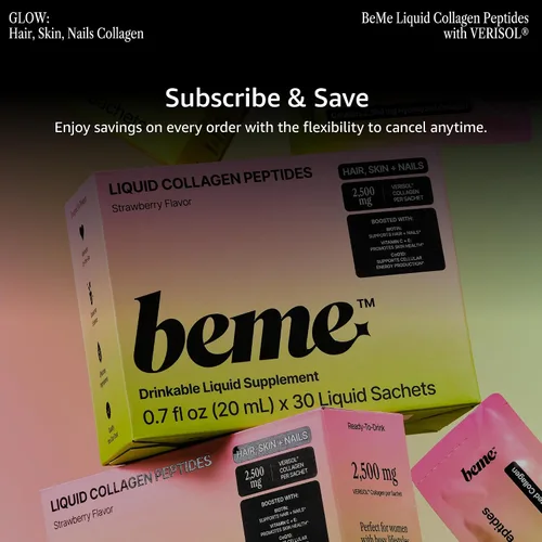 Vista 10 de BeMe Colágeno líquido Glow para mujer – VERISOL bovino, 30 paquetes