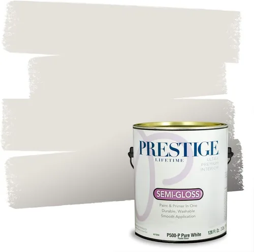 Vista 126 de PRESTIGE Paints - Pintura interior e imprimación en uno, 1 galón, cáscara de huevo, pimienta envejecida