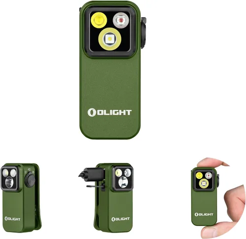 Vista 17 de OLIGHT Oclip Pro - Linterna recargable EDC con clip, Phantom Squadron Red Light, 500 Lumens Floodlight, Spotlight, Pocket-Sized, USB-C Charging