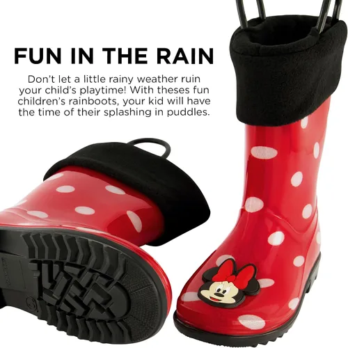 Vista 4 de Disney Botas de lluvia para niña con forro suave extraíble para nieve