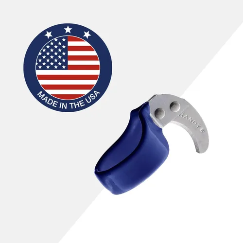 Vista 2 de El Cuchillo de Seguridad Original Handy - Pack de 3 - Cuchillo de Anillo Utilitario para Dedo con Hoja Curva y Afilada - Tamaño de Anillo 8 - Hoja