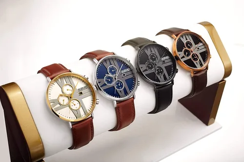 Vista 7 de August Steiner AS8212 - Reloj multifunción para hombre con esfera con patrón único con correa de cuero genuino